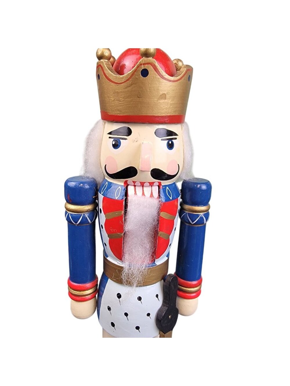 Vintage 15 Inch King Nutcracker Wood Toy Christmas Tree Home Decor Holiday Gift